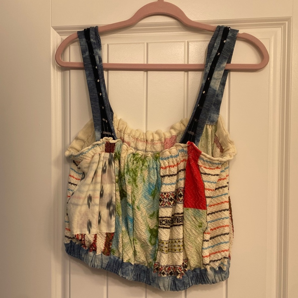 NWOT Anthropologie Boho Patchwork Knit Top - Picture 2 of 9